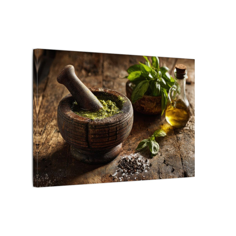Rustic Kitchen Wall Art – gallery wrapped canvas, side view