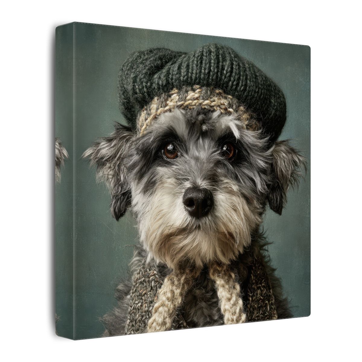 Schnoodle Dog Canvas Wall Art – gallery wrapped canvas, side view