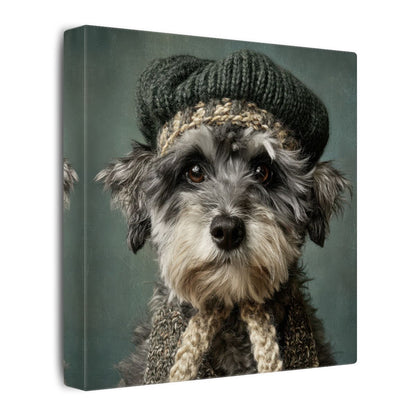Schnoodle Dog Canvas Wall Art – gallery wrapped canvas, side view