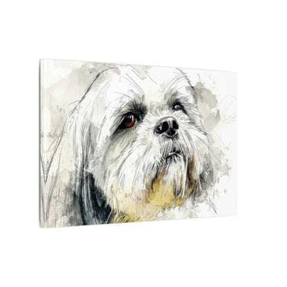 Shih Tzu Dog Portrait Canvas Print – gallery wrapped canvas, side view