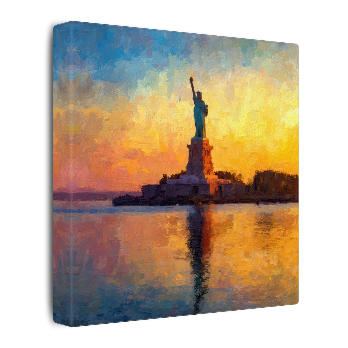 Statue of Liberty Sunrise Canvas Print – gallery wrapped canvas, side view