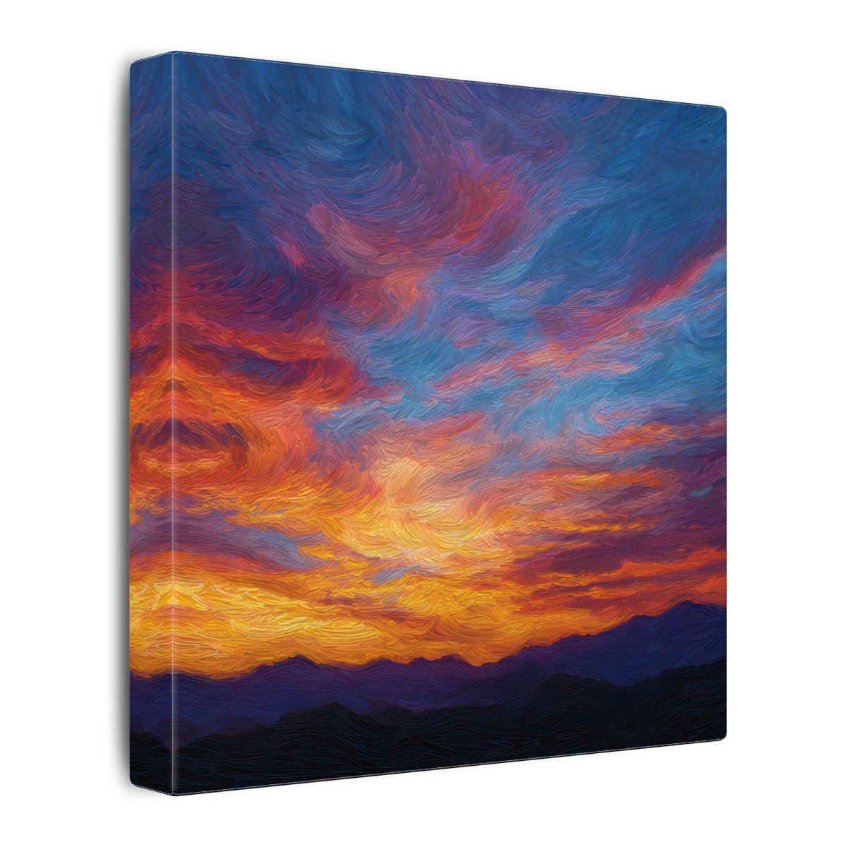 Sunset Sky Canvas Wall Art – gallery wrapped canvas, side view