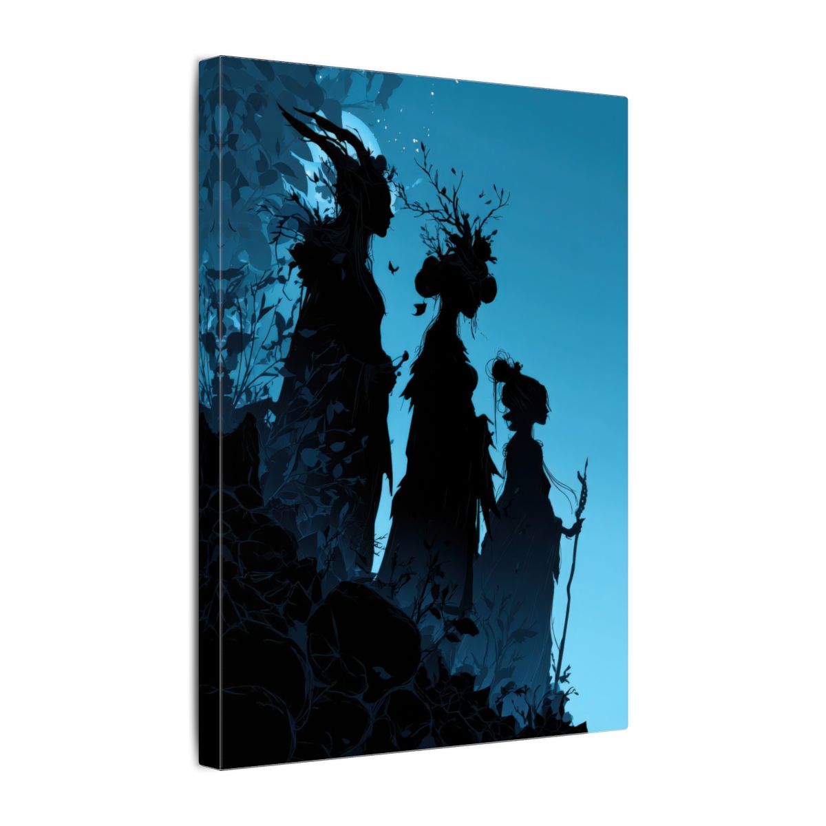The Fates Silhouette Canvas Art – gallery wrapped canvas, side view