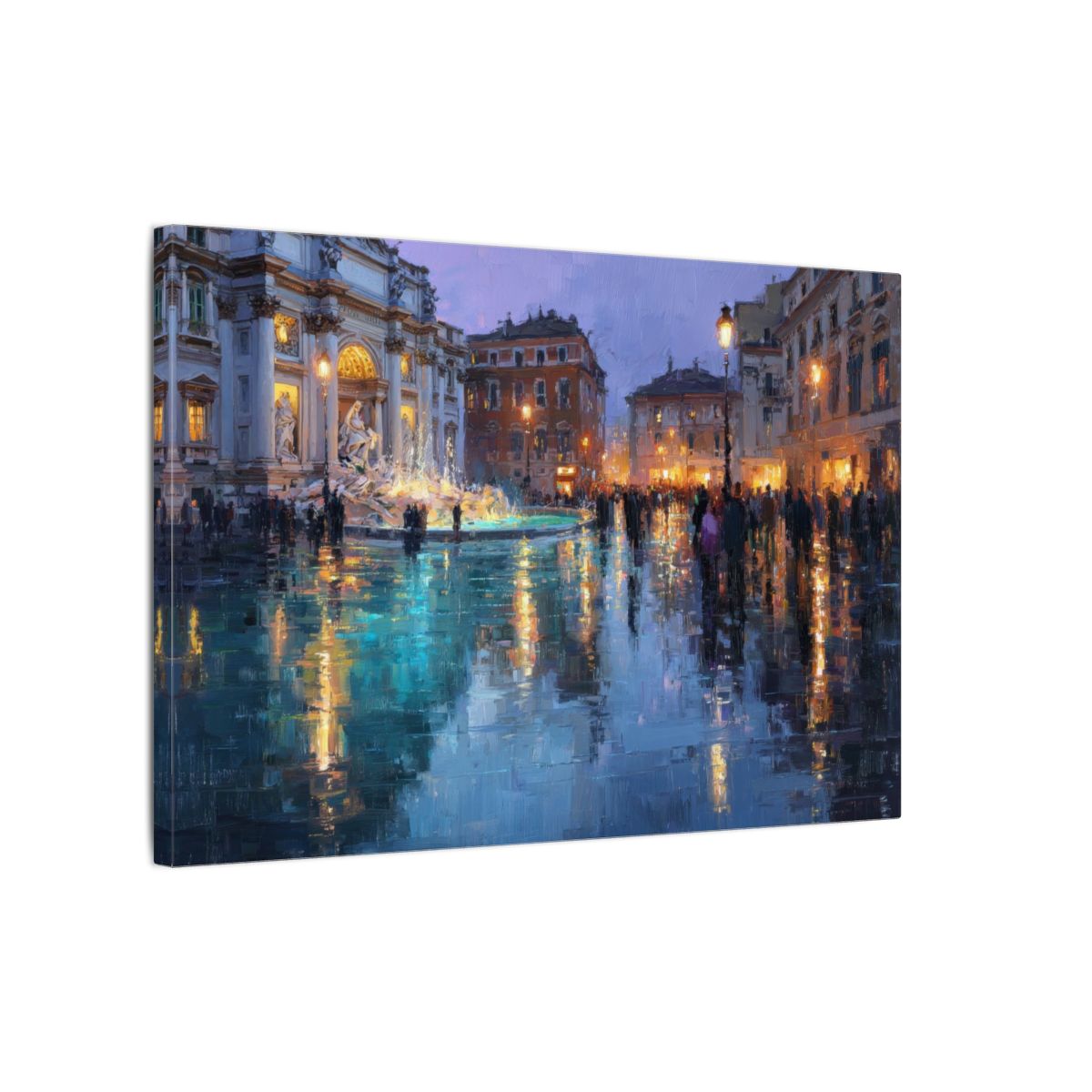 Trevi Fountain Canvas Print – gallery wrapped canvas, side view