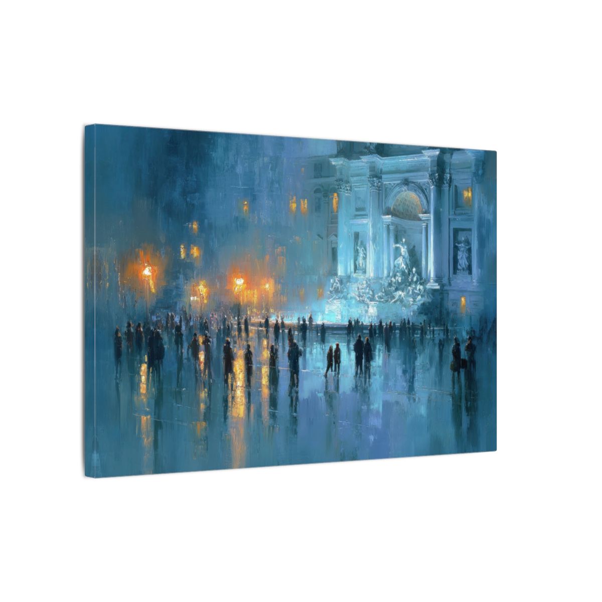 Trevi Fountain Canvas Print – gallery wrapped canvas, side view
