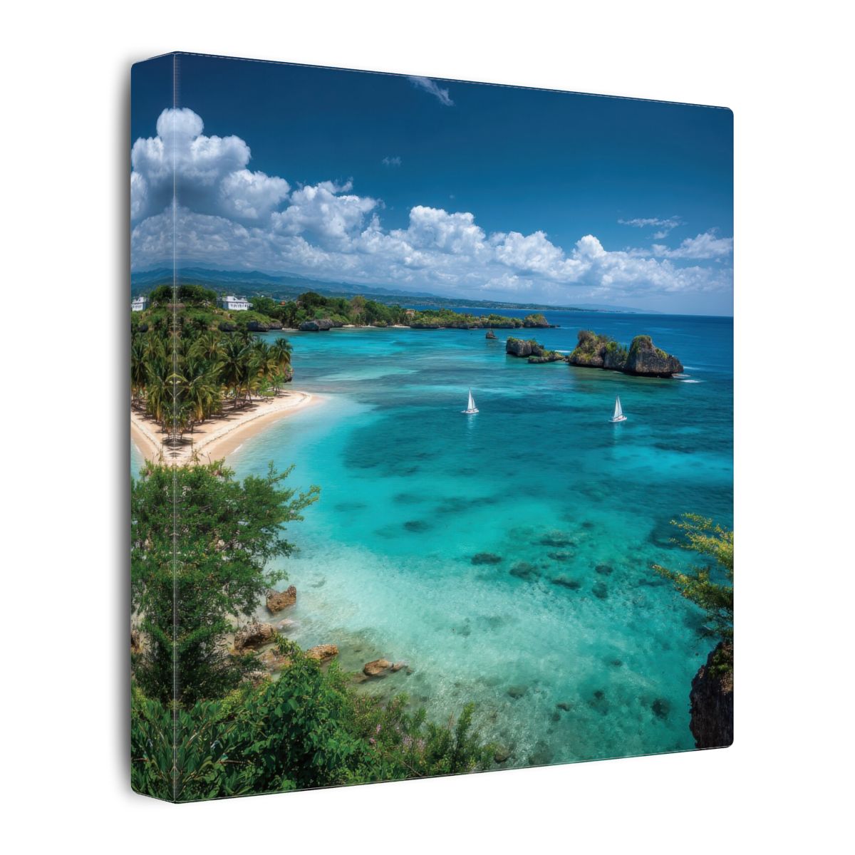 Tropical Beach Canvas Print – gallery wrapped canvas, side view
