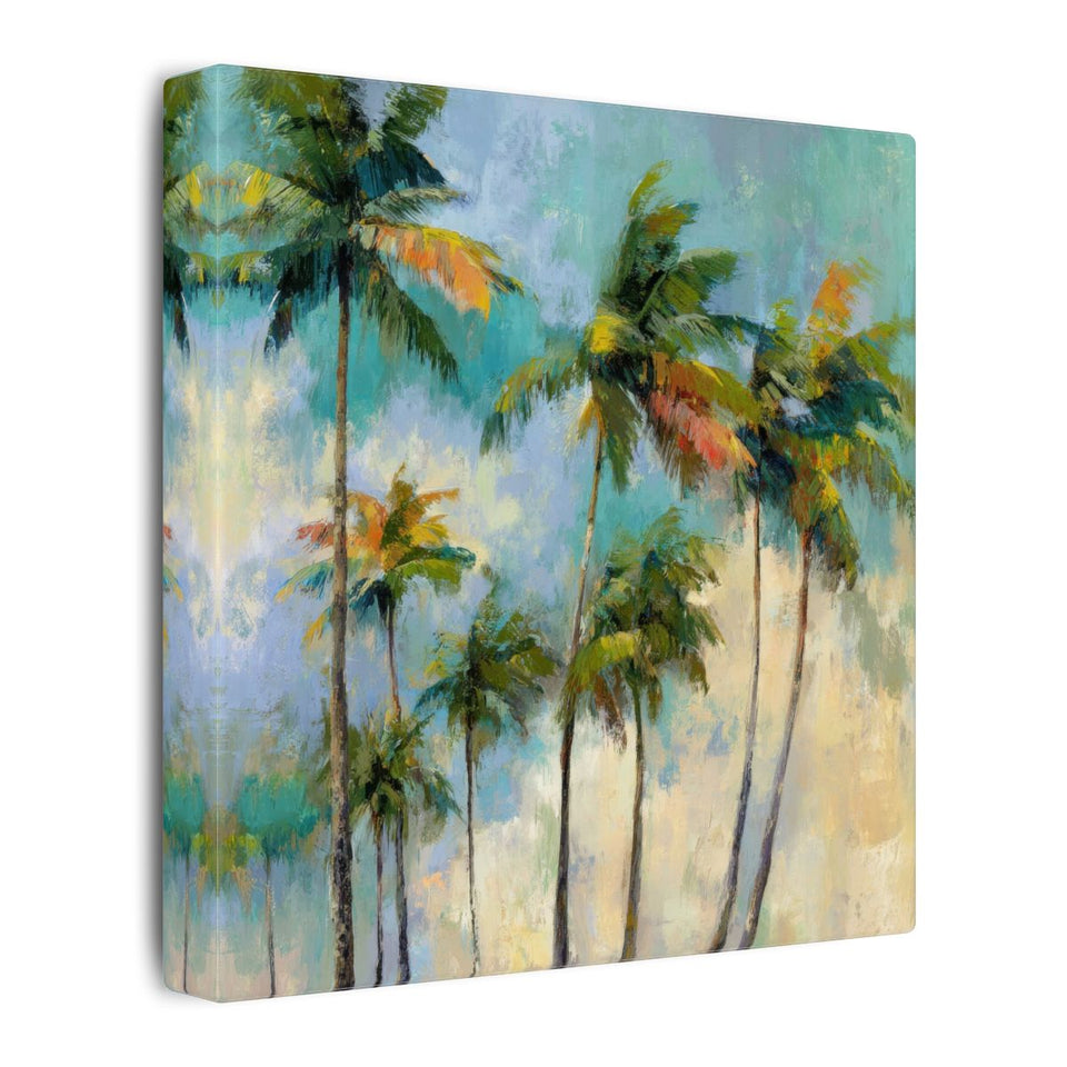 Tropical Palm Tree Canvas Print – gallery wrapped canvas, side view