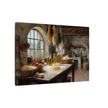 Tuscan Kitchen Canvas Art – gallery wrapped canvas, side view