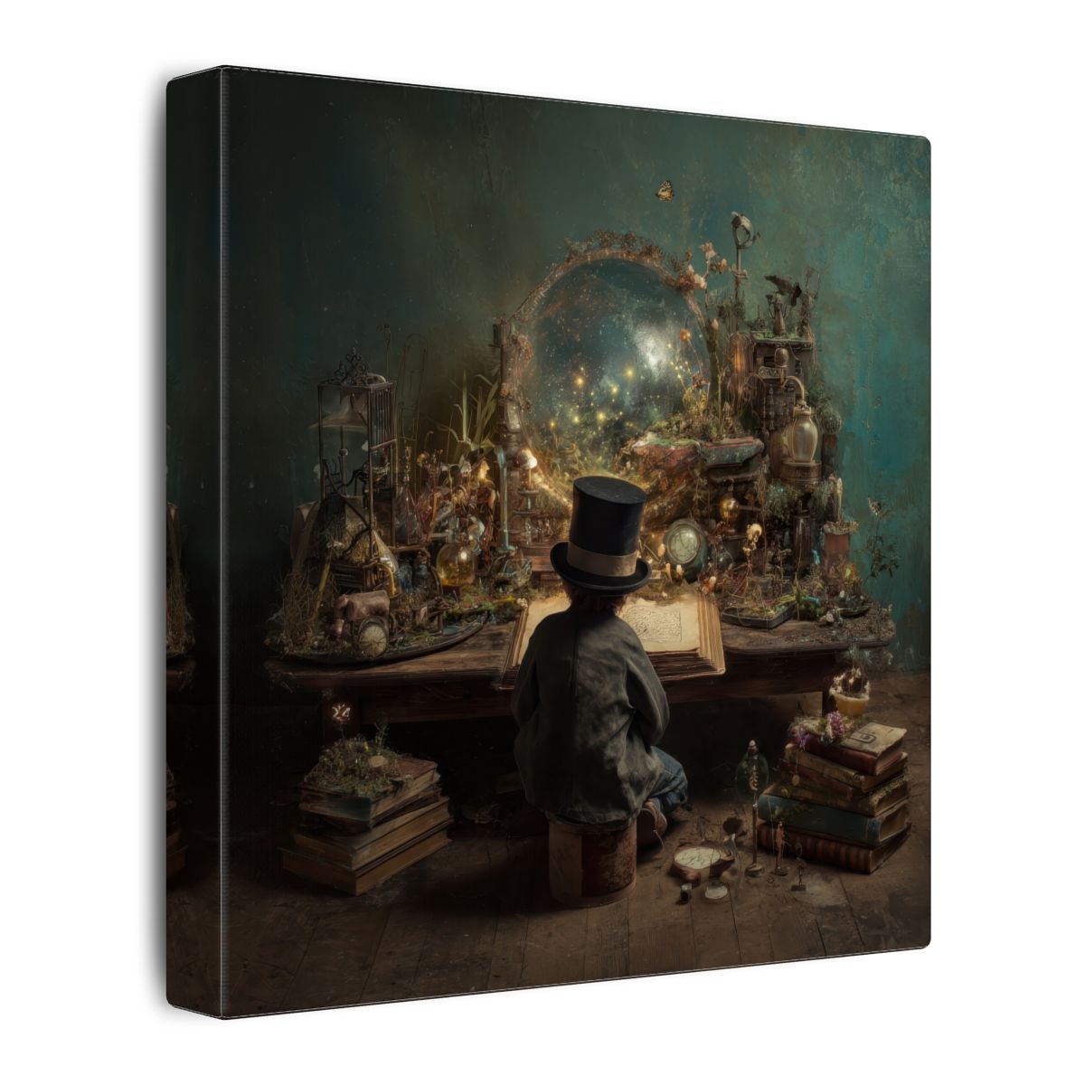 Victorian Scholar Study Canvas Print – gallery wrapped canvas, side view