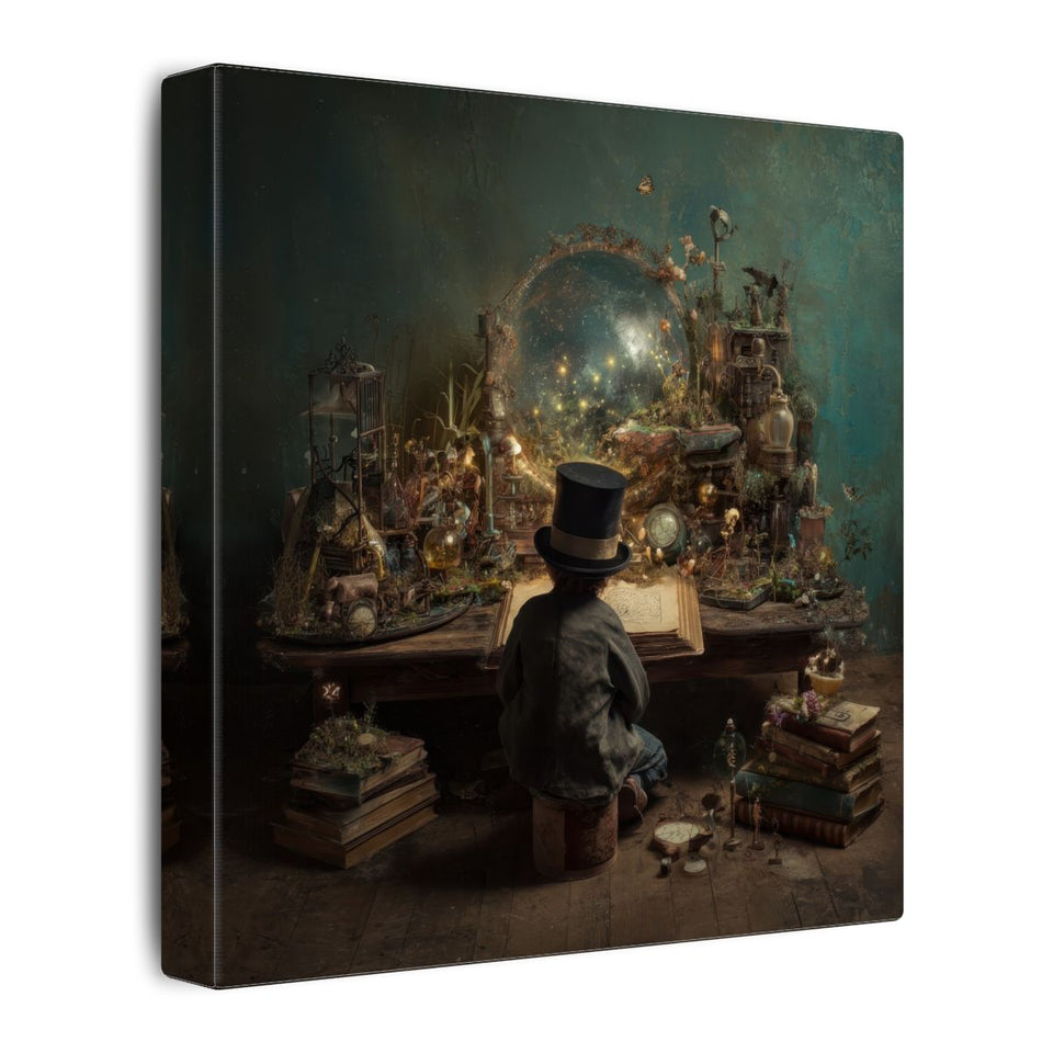 Victorian Scholar Study Canvas Print – gallery wrapped canvas, side view