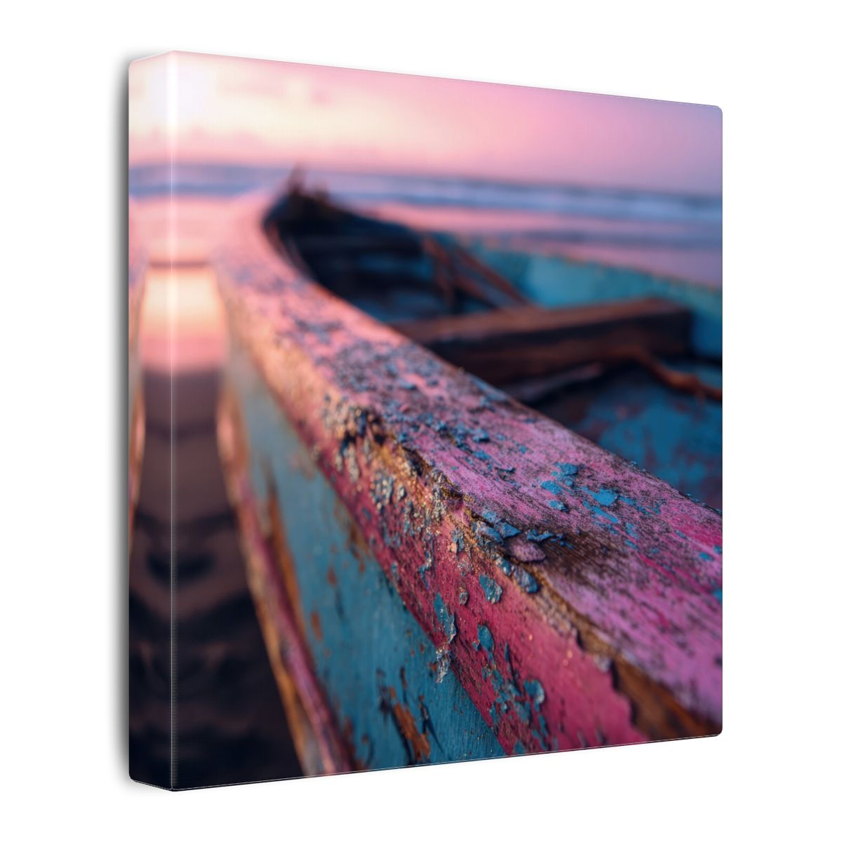 Vintage Surfboard Canvas Print – gallery wrapped canvas, side view