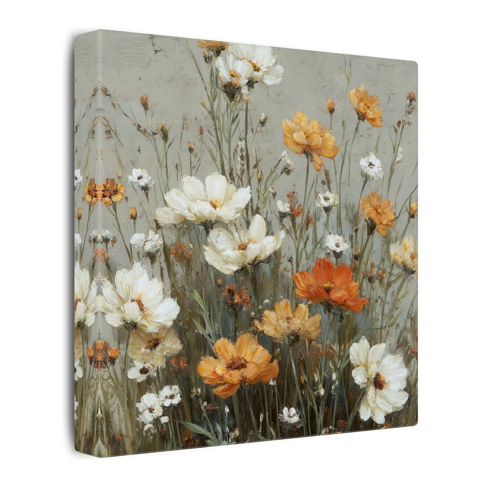 Vintage Wildflower Canvas Print – gallery wrapped canvas, side view