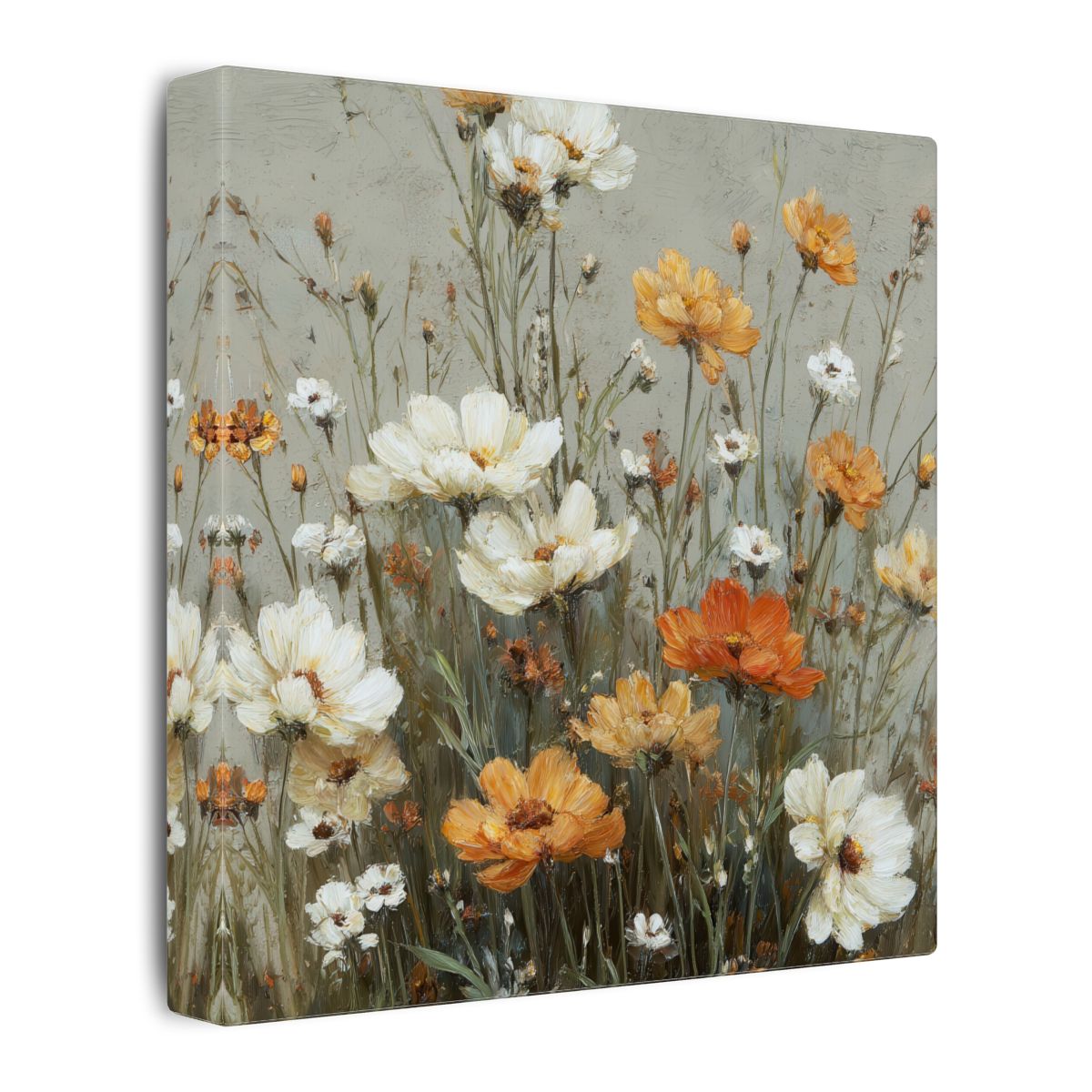 Vintage Wildflower Canvas Print – gallery wrapped canvas, side view