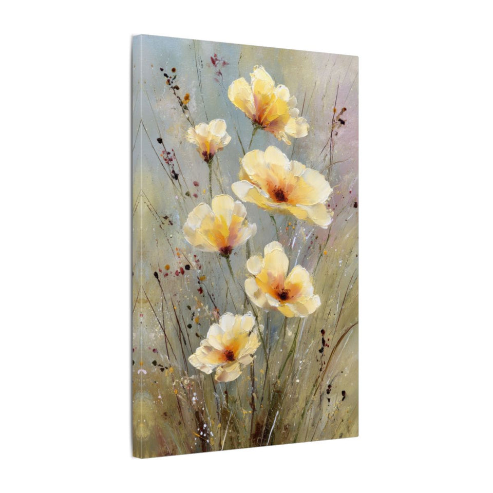 Watercolor Poppy Wall Art – gallery wrapped canvas, side view