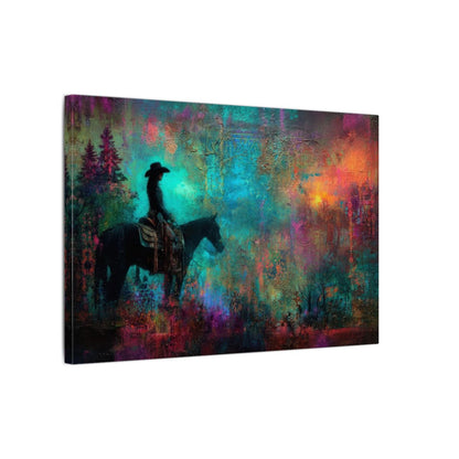 Western Cowgirl Canvas Art – gallery wrapped canvas, side view