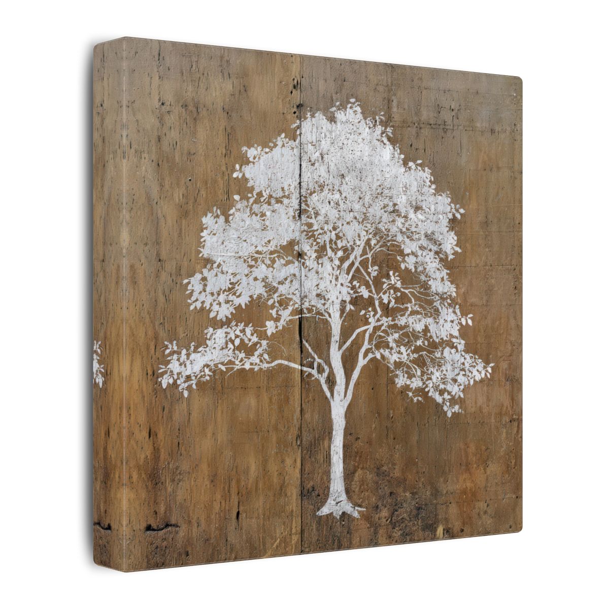 White Tree Silhouette Wall Art – gallery wrapped canvas, side view