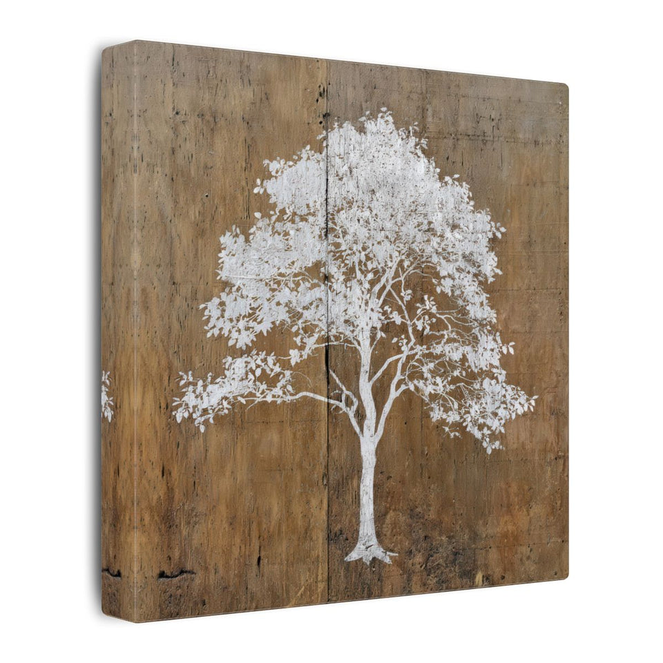 White Tree Silhouette Wall Art – gallery wrapped canvas, side view