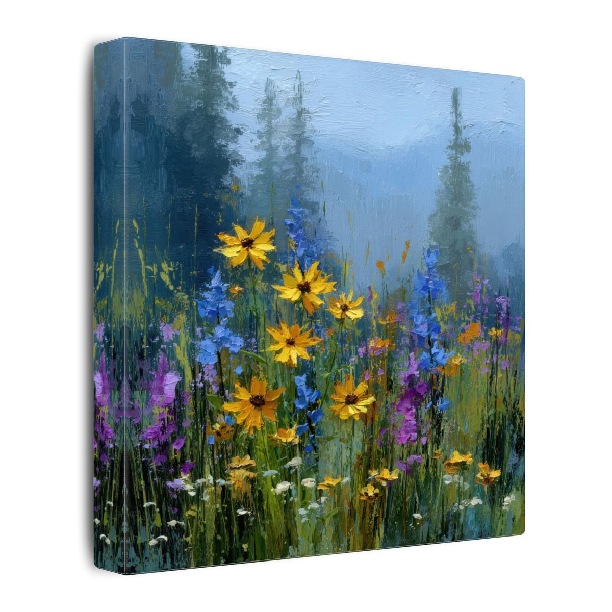 Wildflower Meadow Canvas Print – gallery wrapped canvas, side view