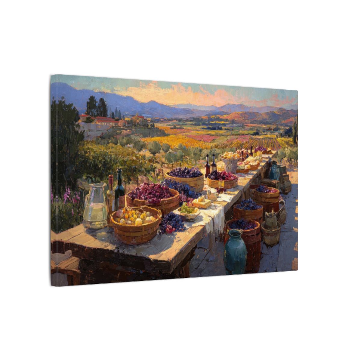 Wine Country Harvest Canvas Wall Art – gallery wrapped canvas, side view