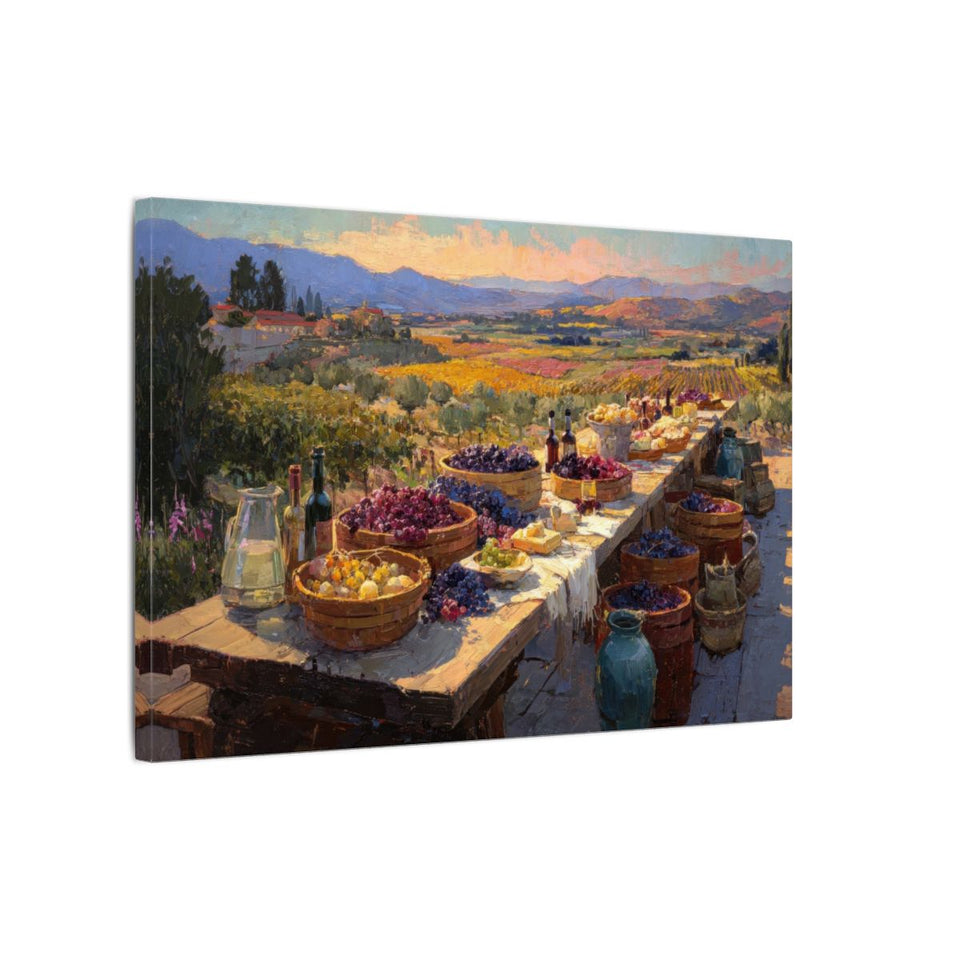 Wine Country Harvest Canvas Wall Art – gallery wrapped canvas, side view