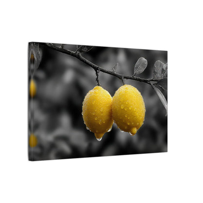 Yellow Lemons Canvas Art – gallery wrapped canvas, side view