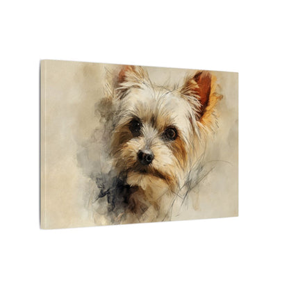 Yorkshire Terrier Watercolor Canvas Print – gallery wrapped canvas, side view